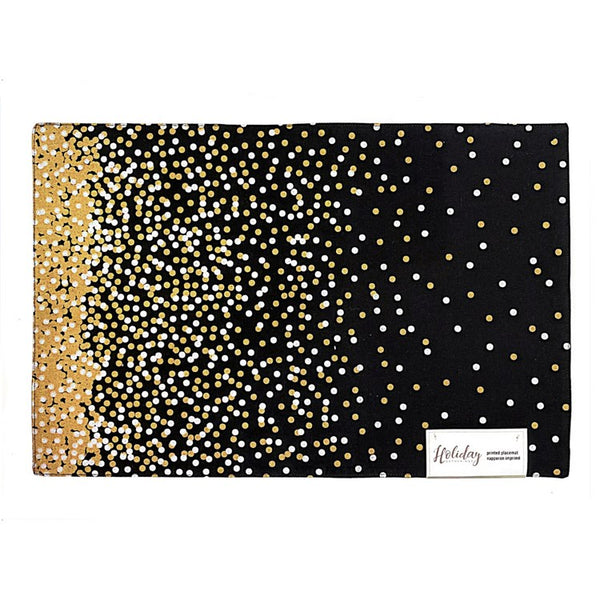 Black and Gold Confetti Placemats Set of 4