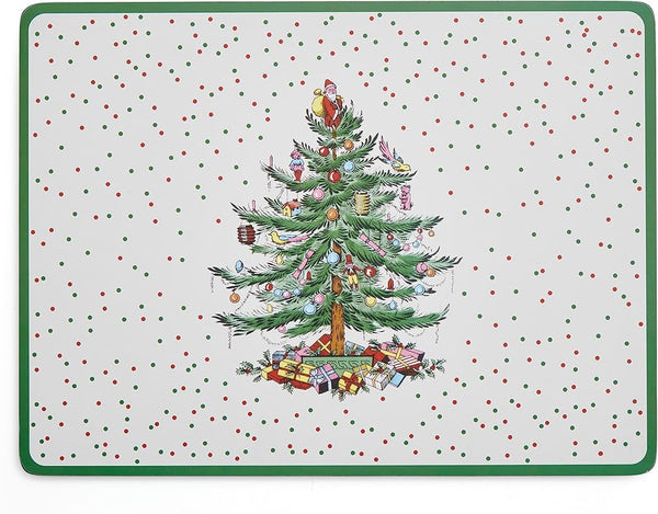 Christmas Tree Polka Dot Placemats Set of 4