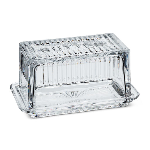 Glass Rectangle Butter Dish with Cover